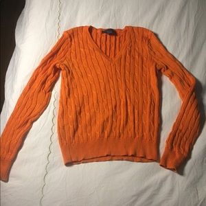 Ralph Lauren orange cable knit sweater
